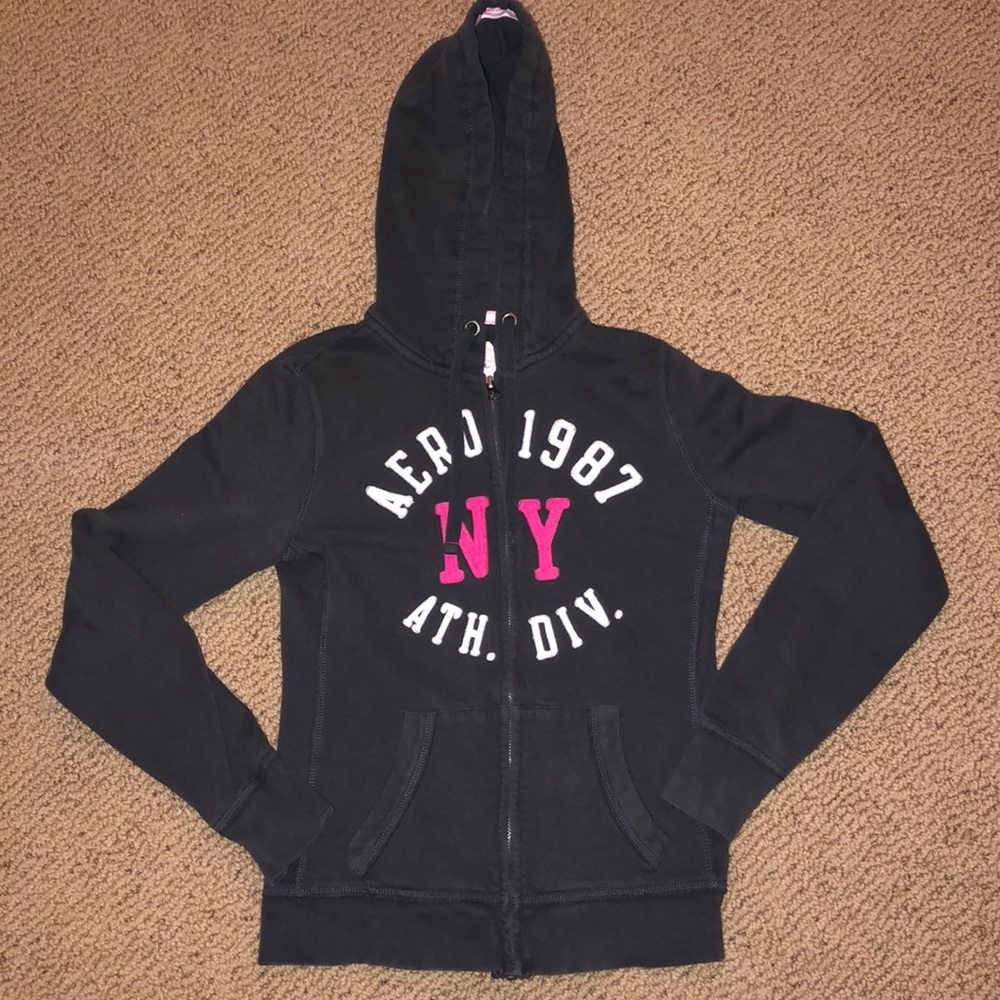 grey aeropostale zip-up